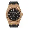Audemars Piguet Royal Oak Rose Gold Black Leather Watch - 41mm