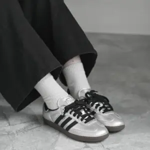 Adidas Samba OG Silver Metallic Black Gum