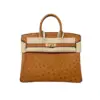 Hermes Birkin 25 Safran Ostrich Bag