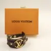 LOUIS VUITTON Circle Bracelet Black Leather