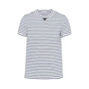 Prada Triangle-logo Stripe-print T-shirt