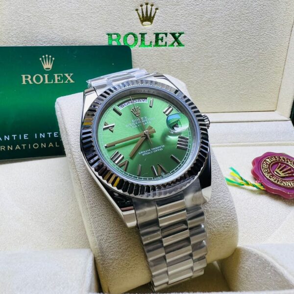 Design Datejust 41 White Gold/Steel Azzurro Blue Roman Dial Fluted Bezel Oyster Bracelet - Dubai Fashion LUX