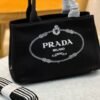 Black Canvas Canapa Logo Tote Bag - Dubai Fashion LUX