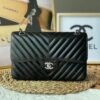 Black Chevron Quilted Classic Jumbo Double Flap - Dubai Fashion LUX