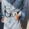 Caviar Quilted Airpods Pro Holder Belt White - Dubai Fashion LUX