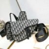 Design Blue/Black Oblique Canvas and Leather Saddle Belt Bag - Dubai Fashion LUX