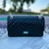 Design Lambskin Chevron Double Stitch Medium Single Flap - Dubai Fashion LUX
