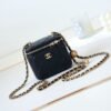 Design Lambskin Quilted Pearl Crush Mini Vanity Case With Chain Black - Dubai Fashion LUX