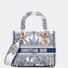 Design MEDIUM LADY D-LITE BAG Rêve d'Infini embroidery in white and blue - Dubai Fashion LUX