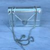 Design Metallic Silver Micro Cannage Leather Wallet On Chain Clutch Bag - Dubai Fashion LUX