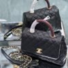 Design New 23P Medium Large Classic Coco Top Handle Flap Black Caviar Gold Bag - Dubai Fashion LUX