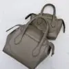 Design Pale Green Grained Leather Sesia Tote - Dubai Fashion LUX