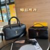 Design Paris Black Leather Duffle Handbag - Dubai Fashion LUX