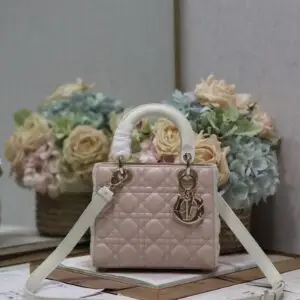 Design Small Lady Bag Two-Tone Sky Blue and Steel Gray Cannage Lambskin - Dubai Fashion LUX