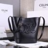 Design Smooth Calfskin Triomphe Small Bucket Bag Black - Dubai Fashion LUX