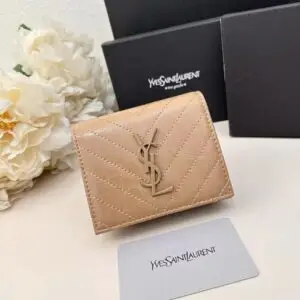 Design Women's Natural Cassandre Matelassé Quilted Wallet - Dubai Fashion LUX
