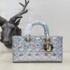 LADY D JOY BAGSilver Cannage Calfskin with Iridescent Diamond Pattern - Dubai Fashion LUX