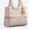 Medium Lady D-Lite Bag Houndstooth Embroidery - Dubai Fashion LUX
