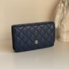 Navy Quilted Grained Calfskin WOC Wallet On Chain Gold Hardware, 2021 - Dubai Fashion LUX