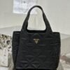 Topstitched Micro Nappa Leather Tote Bag - Dubai Fashion LUX