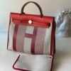 Vache Hunter Toile H Vibration Herbag Zip 31 PM Bordeaux Ficelle Rouge Piment - Dubai Fashion LUX