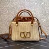 VLOGO SIGNATURE WICKER BUCKET BAG - Dubai Fashion LUX
