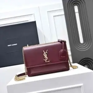 YSL Sunset Bag Burgundy