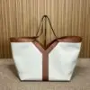 YSL Y Tote in Canvas & Leather